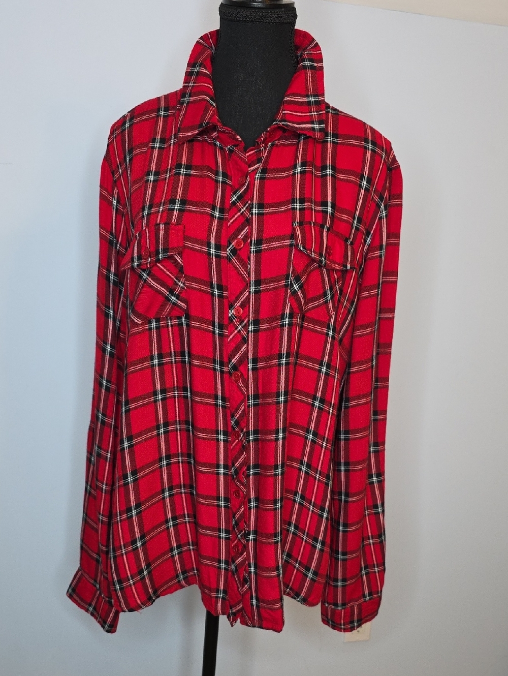 Blue Rain Red and Black Plaid Shirt